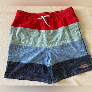 Vineyard Vines Red & White Lined Swim Trunks